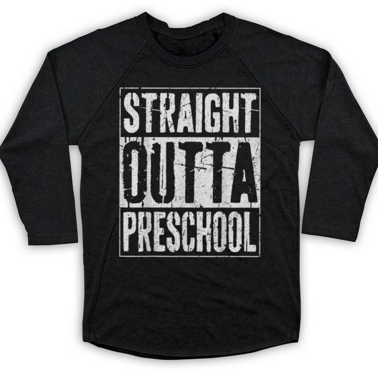 Straight Outta Preschool Shirt Preschool Boy Girl Graduation Baseball Raglan Shirt