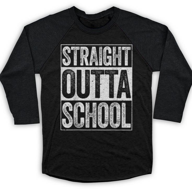 Straight Outta School Shirt Boy Girl Graduation Baseball Raglan Shirt