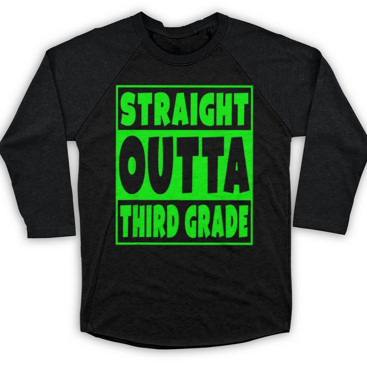 Straight Outta Third Grade Graduation Class Baseball Raglan Shirt