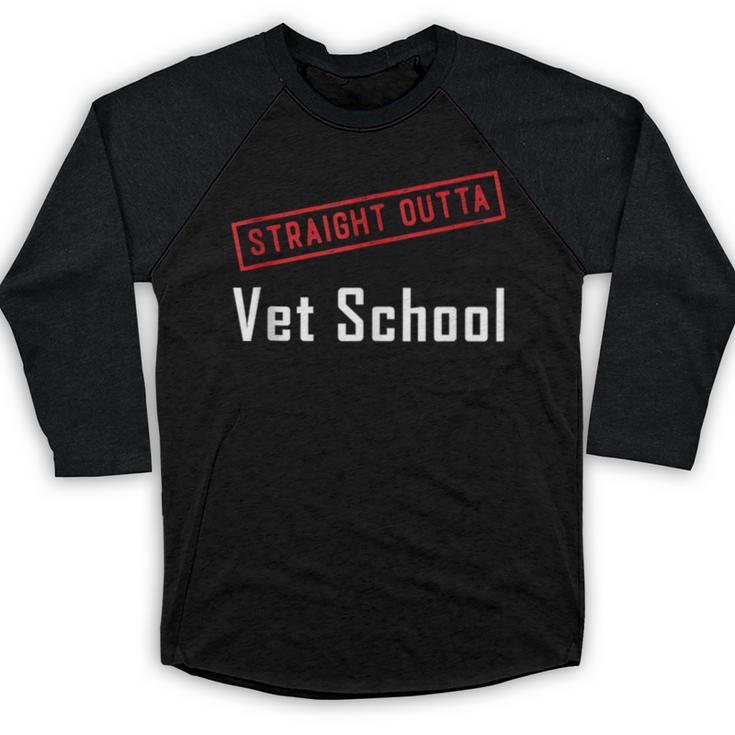 Straight Outta Vet School Graduation Veternarians I Survived Baseball Raglan Shirt
