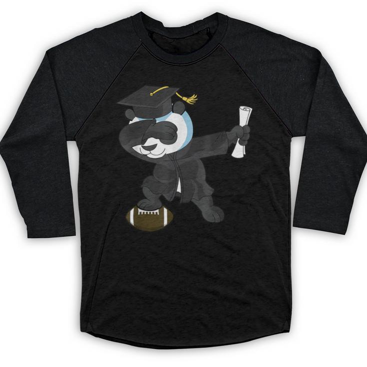 Student Graduation 2022 Panda Football Boys Girls Teenager Baseball Raglan Shirt