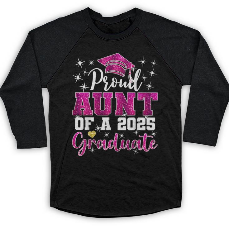Super Proud Aunt Of 2025 Graduate Senior Graduation Family Baseball Raglan Shirt