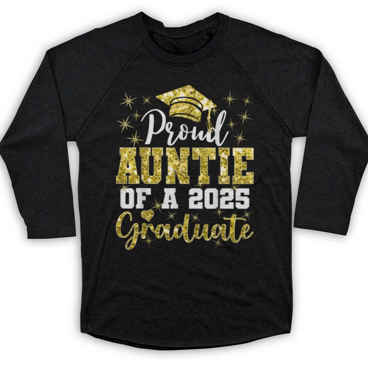 Super Proud Auntie Of 2025 Graduate Senior Graduation Family Baseball Raglan Shirt