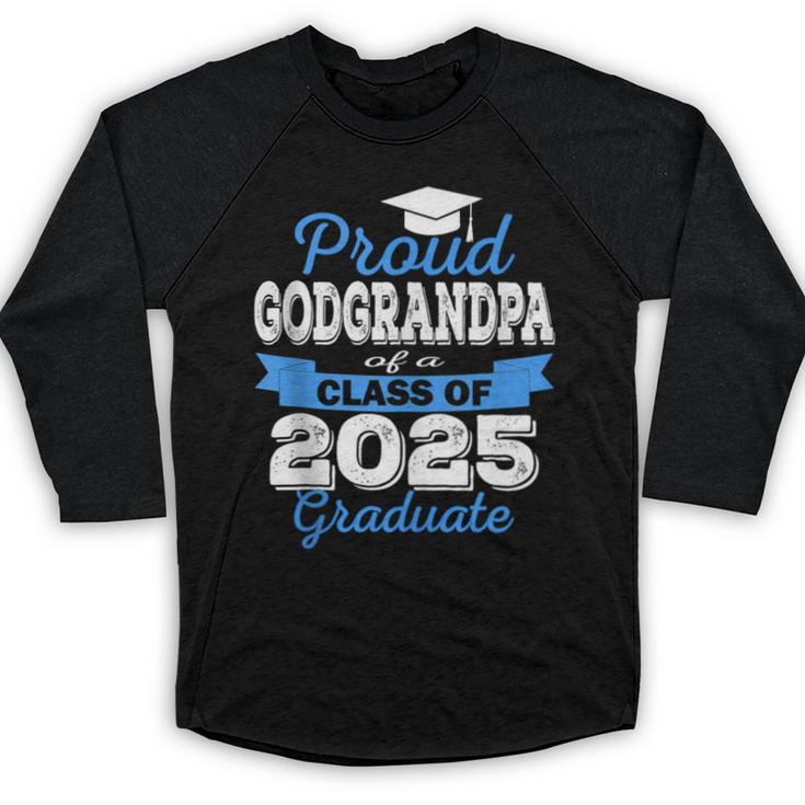 Super Proud GodGrandpa Of 2025 Graduate Graduation Family Baseball Raglan Shirt
