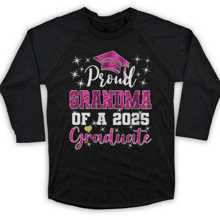 Super Proud Grandma Of 2025 Graduate Graduation Family Baseball Raglan Shirt