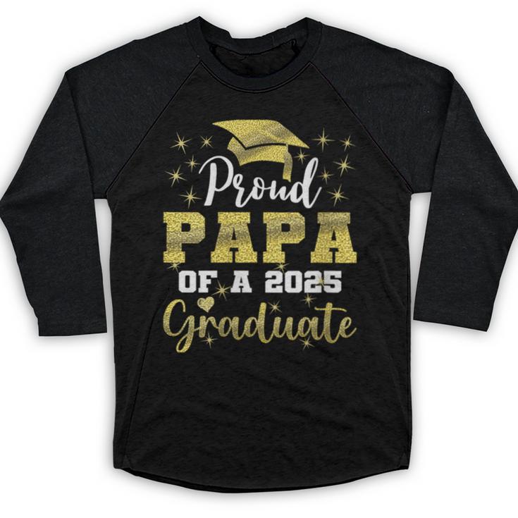 Super Proud Papa Of 2025 Graduate Senior Graduation Family Baseball Raglan Shirt