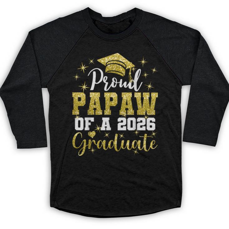 Super Proud Papaw Of 2026 Graduate Senior Graduation Family Baseball Raglan Shirt