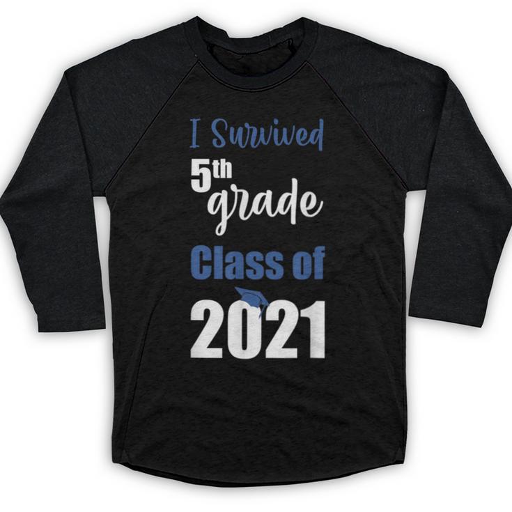 I Survived 5th Grade Class Of 2021 Quarantined Graduation 2 Baseball Raglan Shirt