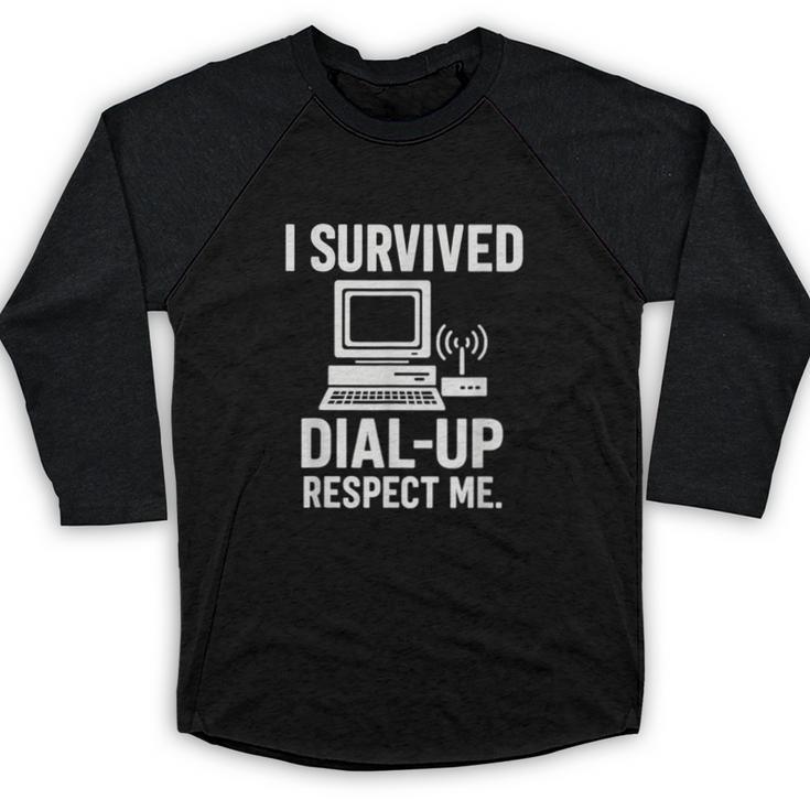 I Survived Dial-Up Internet – Retro 90s Nostalgia Baseball Raglan Shirt