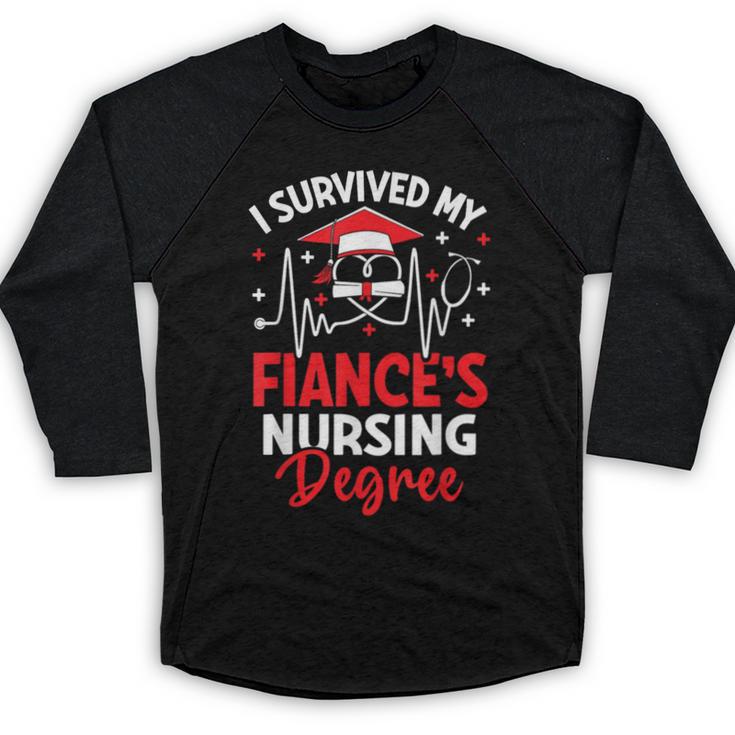 i Survived My Fiance's Nursing Degree Graduation Gifts Baseball Raglan Shirt