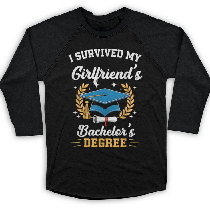 I Survived My Girlfriend's Bachelor's Degree Graduation Baseball Raglan Shirt