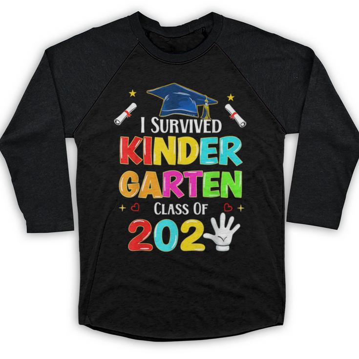 I Survived Kindergarten Graduation 2025 Graduate Boys Girls Baseball Raglan Shirt