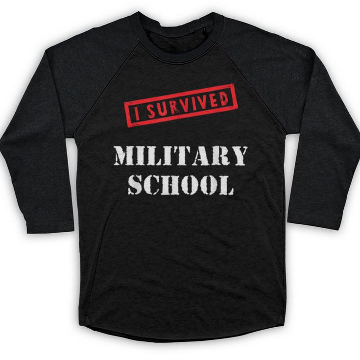 I Survived Military School Graduation Straight Outta Baseball Raglan Shirt