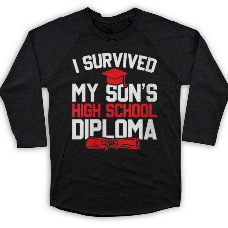 I Survived My Son's High School Diploma Graduation Baseball Raglan Shirt