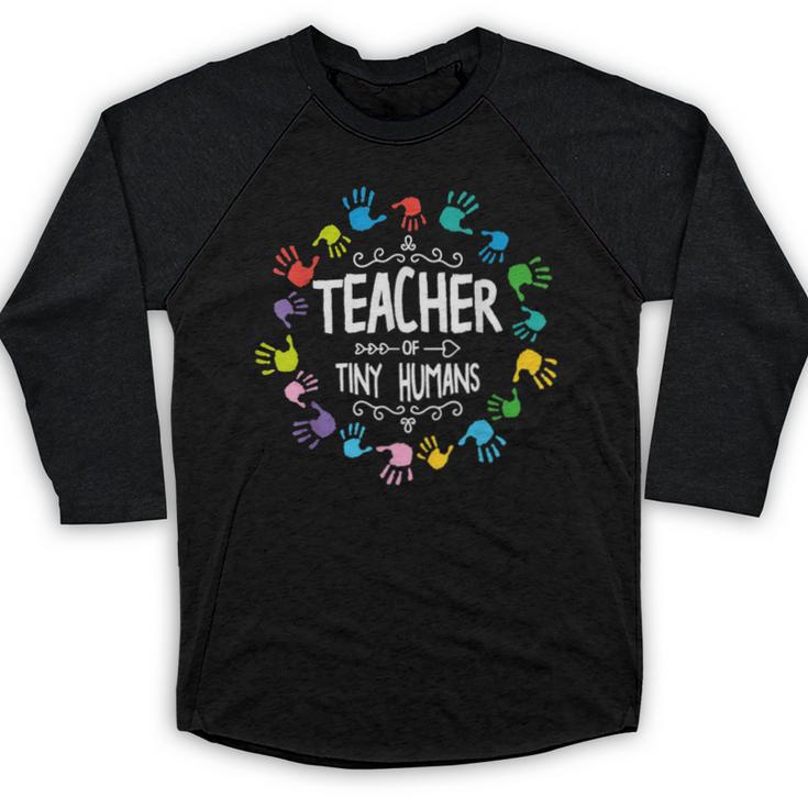 Teacher Of Tiny Humans Preschool Kindergarten Graduation Baseball Raglan Shirt