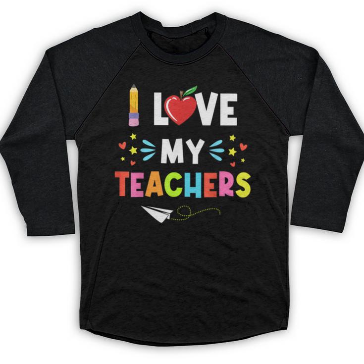 Teens Graduation I Heart My Teacher I Love My Teachers Baseball Raglan Shirt