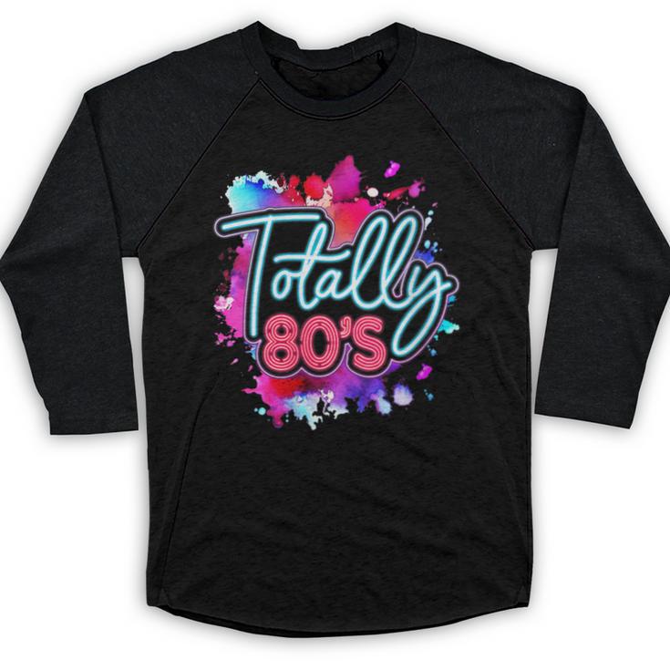 Totally 80's Colorful Retro 1980s Style Nostalgia Vibe Baseball Raglan Shirt