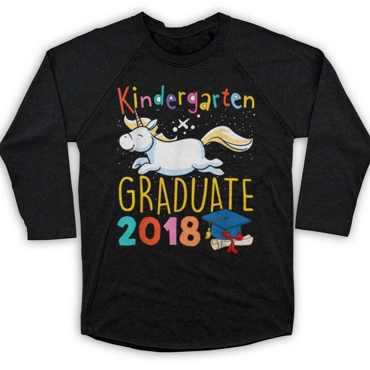 Unicorn Kindergarten Graduation Shirt Girls Baseball Raglan Shirt