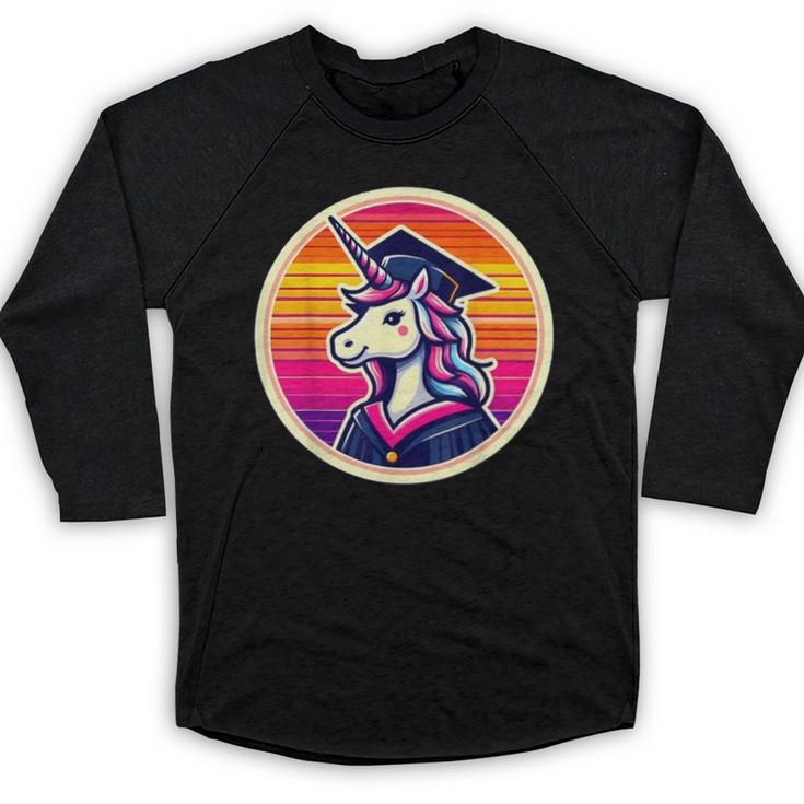 Unicorn University Graduation Graduating School Girl Cute Baseball Raglan Shirt