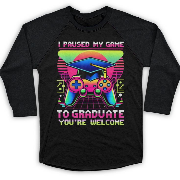Video Gamer Graduate Graduation Grad Gaming Baseball Raglan Shirt