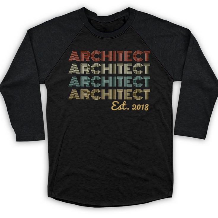 Vintage Architect Est 2018 Graduation 2018 Baseball Raglan Shirt