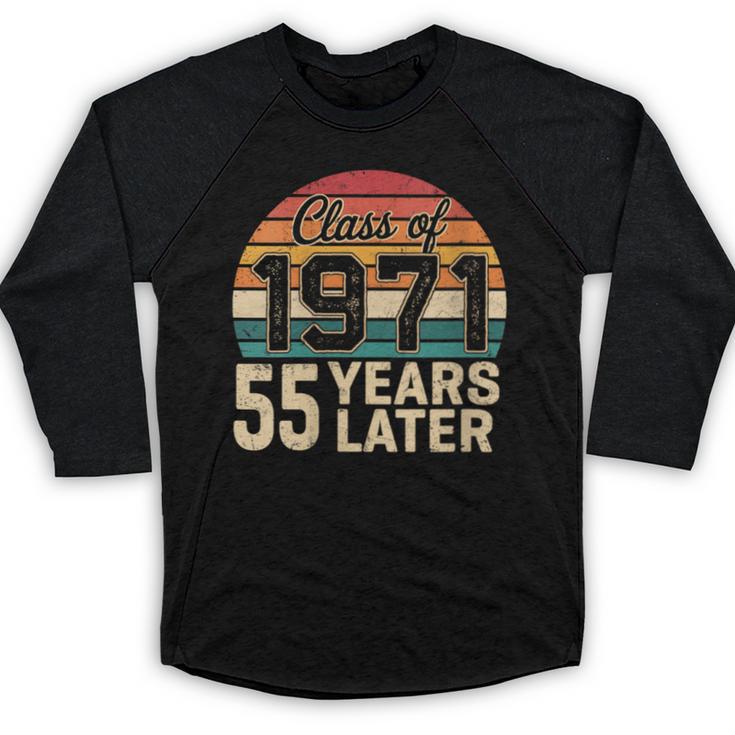 Vintage Class Of 1971 55 Years Later Reunion 55th Graduation Baseball Raglan Shirt