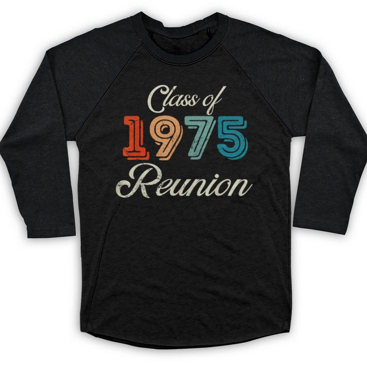 Vintage Class Of 1975 Reunion 50th Graduation Classmate Cool Baseball Raglan Shirt