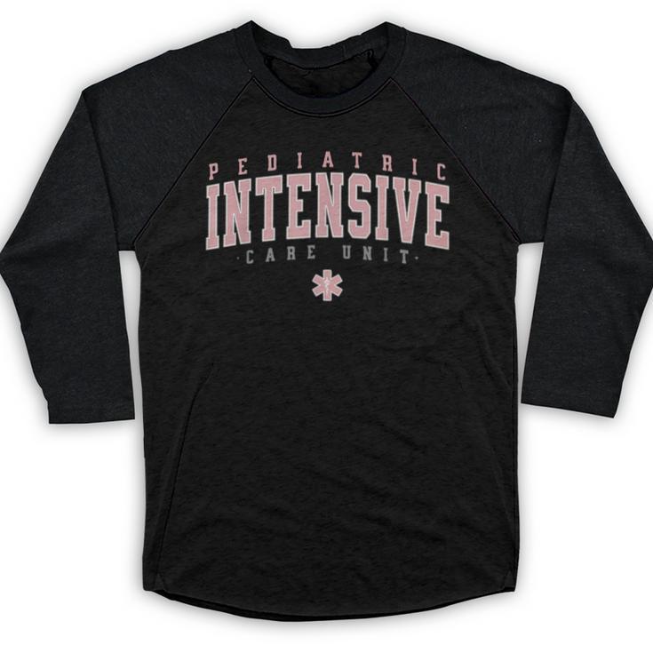 Vintage Pediatric Intensive Care Unit PICU Nurse Graduation Baseball Raglan Shirt