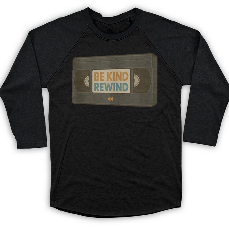 Vintage VHS Tape Humor Retro Nostalgia Graphic Baseball Raglan Shirt