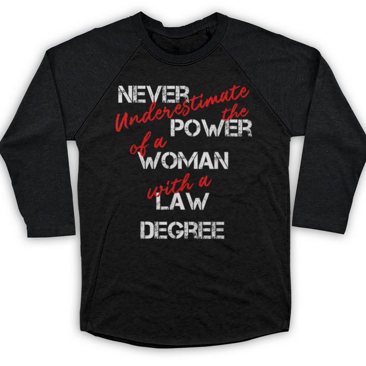 Woman Law Degree Graduation Diploma Party Baseball Raglan Shirt