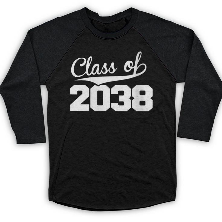 Women's Class Of 2038 Kid Adult Future Year Kindergarten Graduation Baseball Raglan Shirt