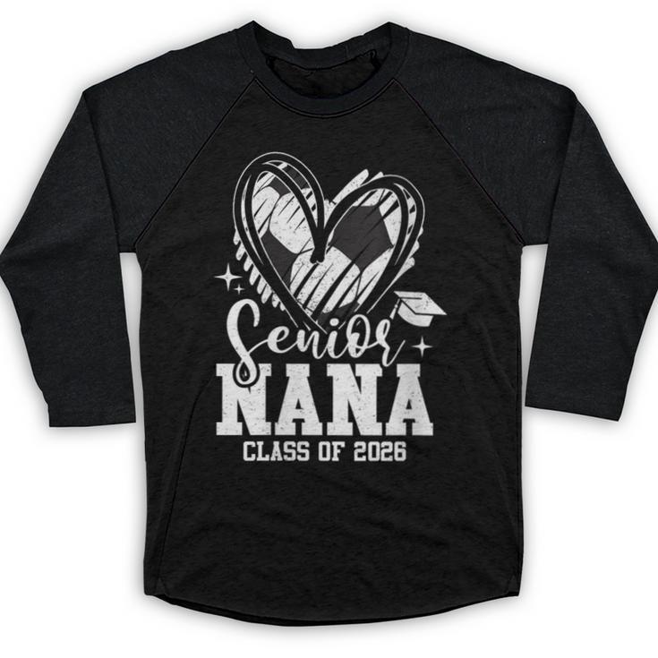 Women's Senior Nana Class Of 2026 Soccer Graduation Heart Baseball Raglan Shirt