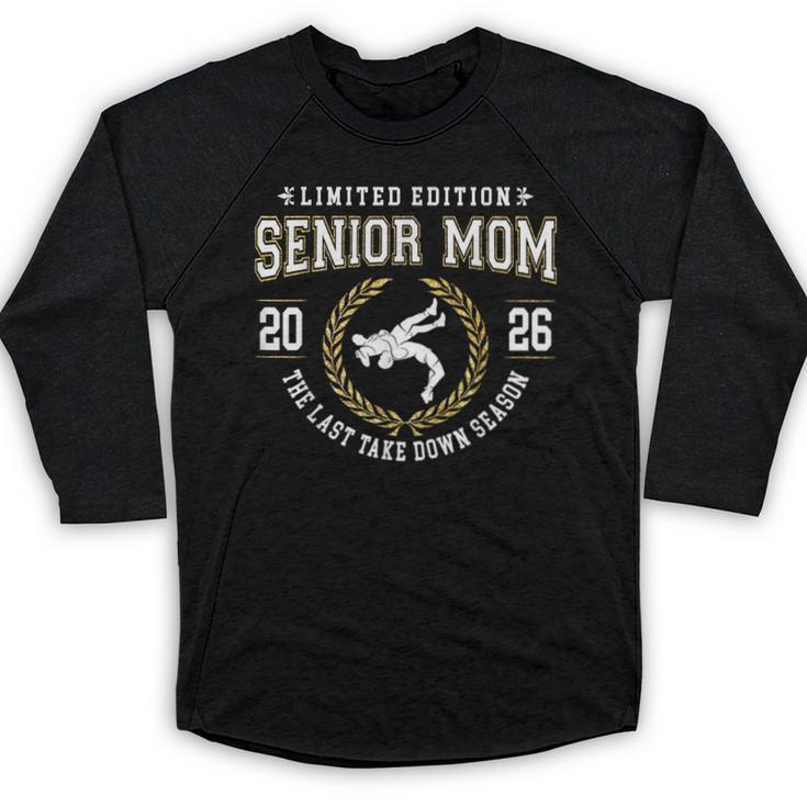 Wrestling Senior Mom The Final Match 2026 Graduation Baseball Raglan Shirt