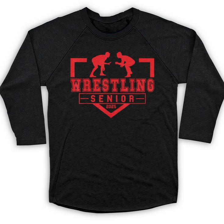 Wrestling Senior Night Wrestling Senior 2025 Graduation 11 Baseball Raglan Shirt