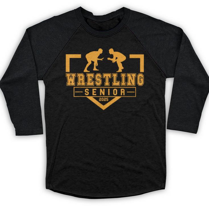 Wrestling Senior Night Wrestling Senior 2025 Graduation 17 Baseball Raglan Shirt