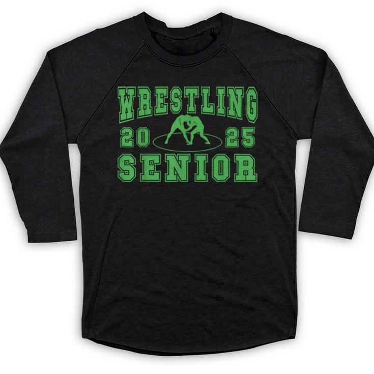 Wrestling Senior Night Wrestling Senior 2025 Graduation 32 Baseball Raglan Shirt