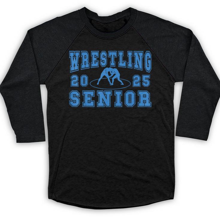 Wrestling Senior Night Wrestling Senior 2025 Graduation 44 Baseball Raglan Shirt