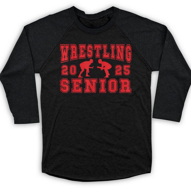 Wrestling Senior Night Wrestling Senior 2025 Graduation 7 Baseball Raglan Shirt