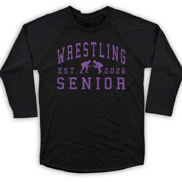 Wrestling Senior Night Wrestling Senior 2026 Graduation 84 Baseball Raglan Shirt