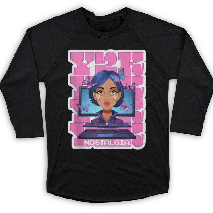 Y2K Nostalgia Retro Aesthetic Trendy Vintage Baseball Raglan Shirt