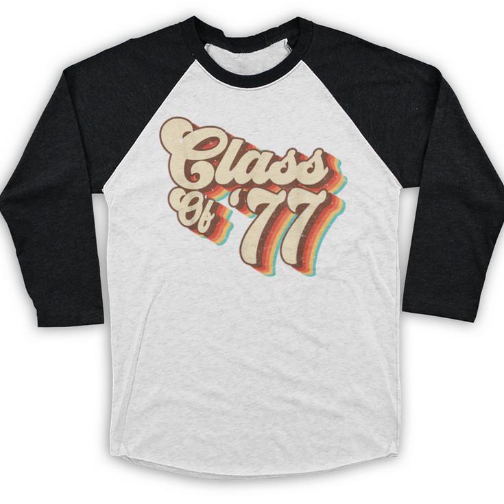 1977 Class Reunion Retro Class Of 77 High School Graduation Baseball Raglan Shirt