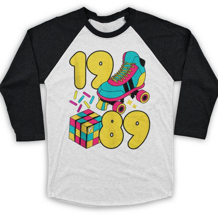 1989 Retro Raised In The 80s Old School Nostalgia Vibes Baseball Raglan Shirt