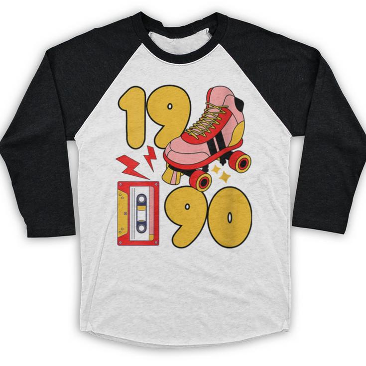 1990 Retro Raised On 90s Music Old School Nostalgia Punk Baseball Raglan Shirt