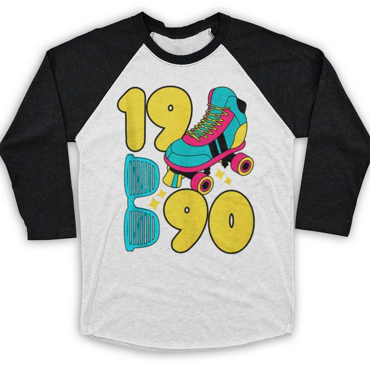 1990 Retro Raised In The 90s Old School Nostalgia Vibes Baseball Raglan Shirt