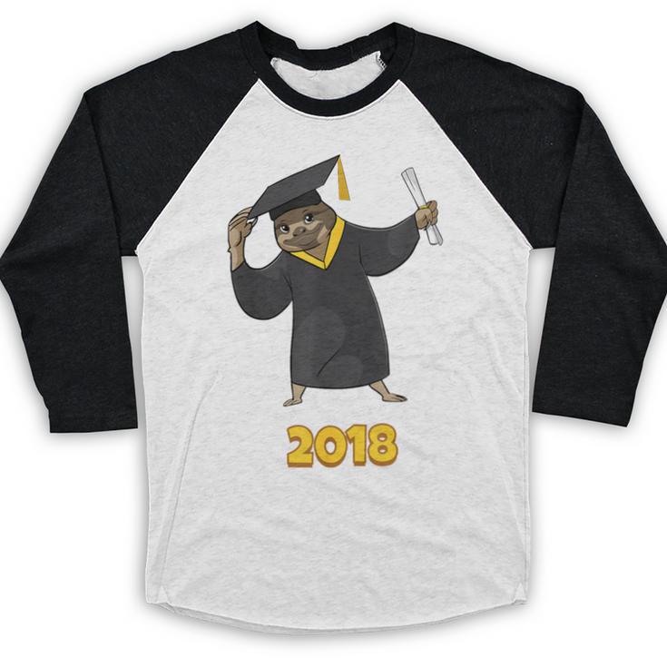 2018 Graduation Shirts Sloth Lovers For Women Teens Baseball Raglan Shirt