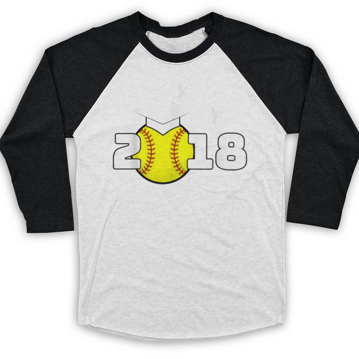 2018 Softball Senior Graduation Shirt For Girls Grad Baseball Raglan Shirt
