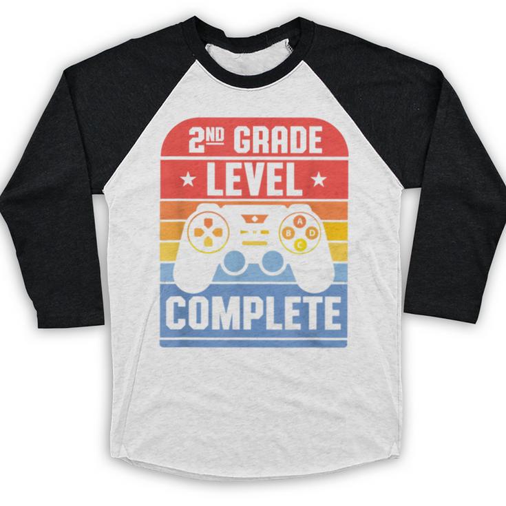 2nd Grade Level Complete Graduation Student Video Gamer Baseball Raglan Shirt
