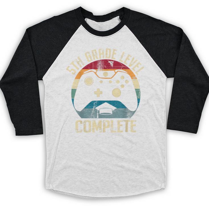 5th Grade Level Complete Gamer Graduation Boys Class Of 2024 Baseball Raglan Shirt