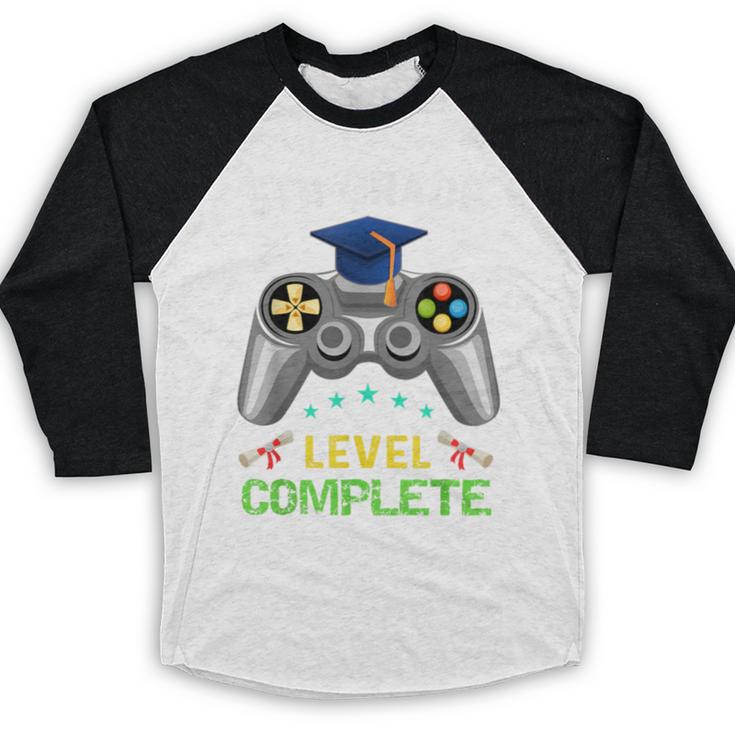 5th Grade Level Complete Gaming Graduation Class 2023 Gamer Baseball Raglan Shirt
