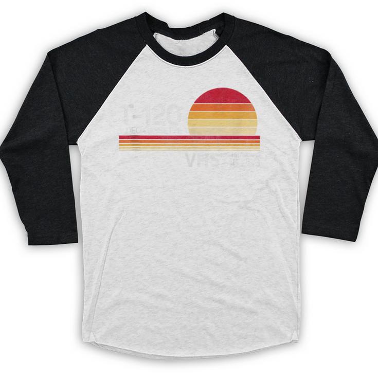 70's 80's 90's Music Nostalgia Video Cassette Tape VHS Retro Baseball Raglan Shirt